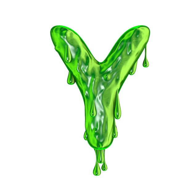 Green dripping slime halloween capital letter Y