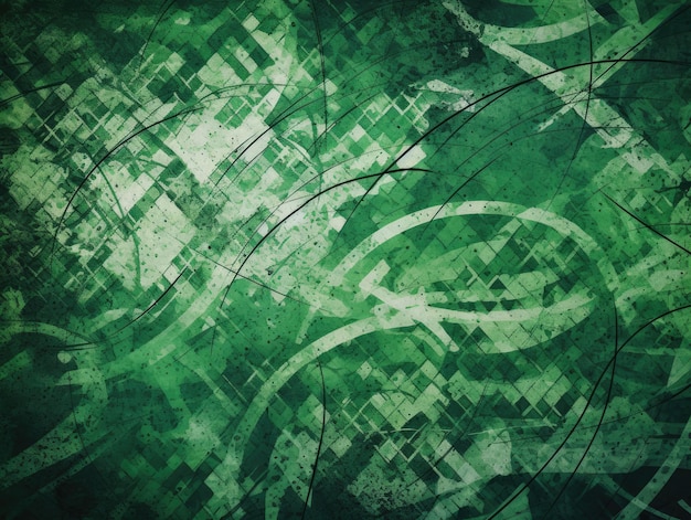 Green dynamic grunge abstract background generative ai