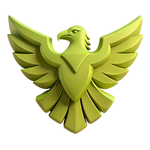 a green eagle with a green eagle on its head