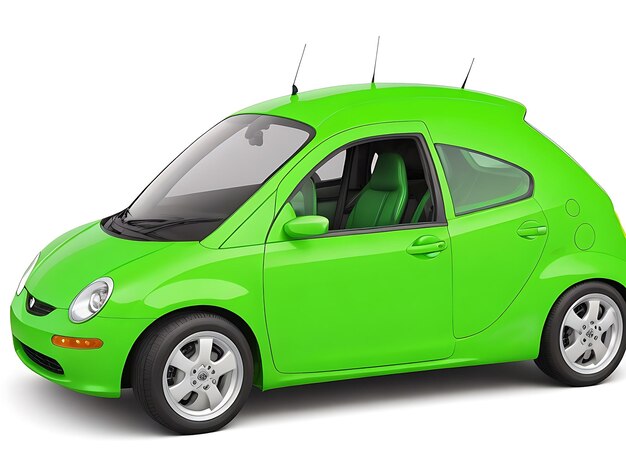 Green easter car and copy space