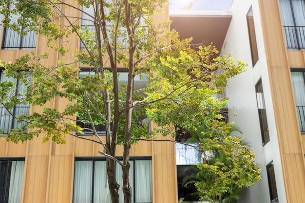 사진 친환경 건물 에너지 절약 아파트 현대 도시에서 환경 친화적 인 주거