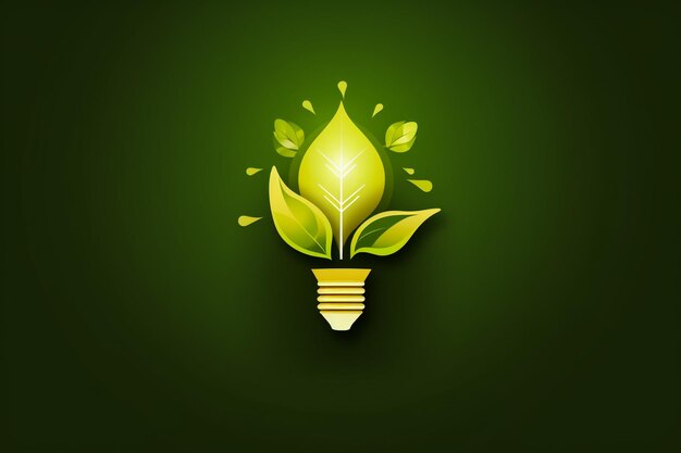 Photo green eco energy concept icon plant inside the light bulb