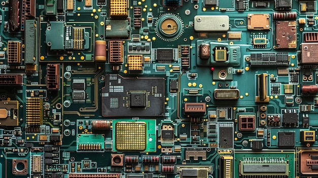 Photo green electronic circuit board background