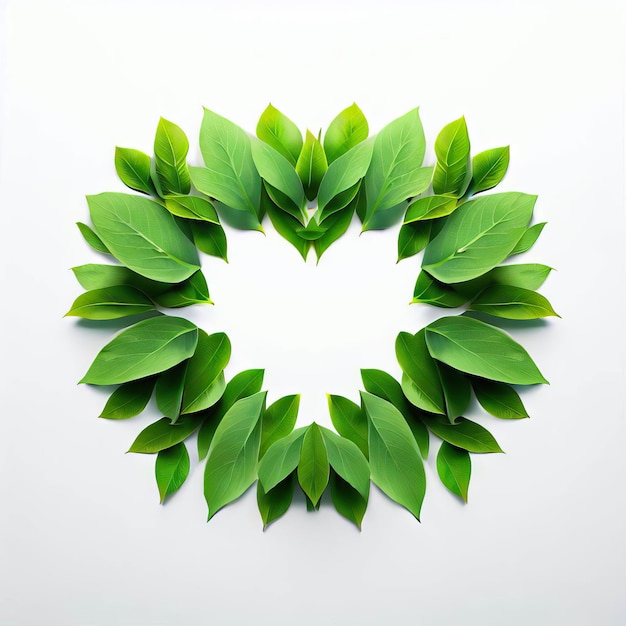 Green Embrace Leaves Forming a Heartwarming Connection Generative AI