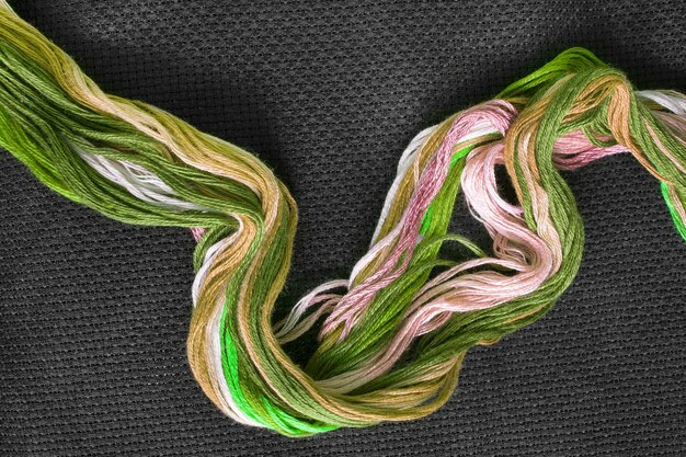 Green embroidery thread