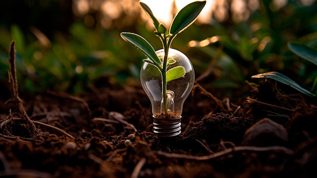 Green Energy and a Bright Future A Light Bulb in Soil Generative AI