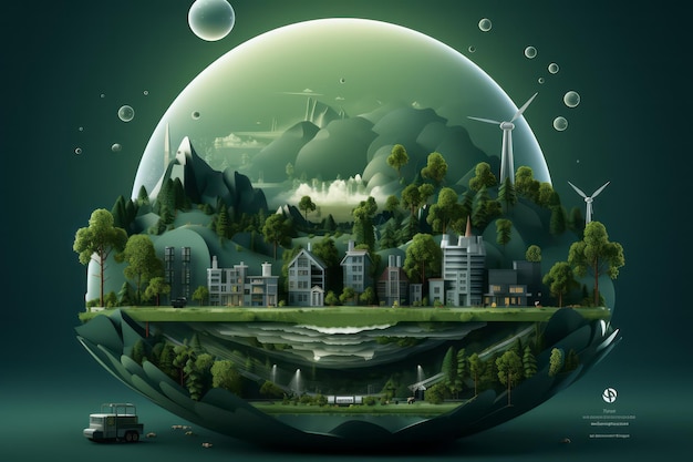 Green energy earth concept art