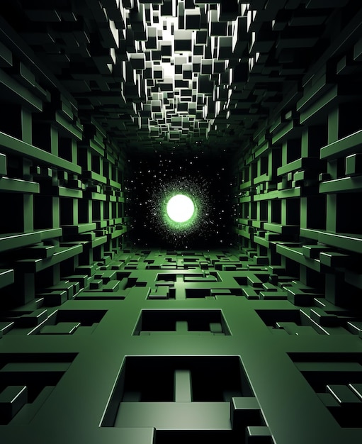 Green Enigma Psychedelic Soundscapes ontketend door Black and White Square Cinema4D's Spherical