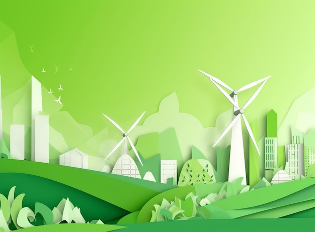 Green Environment Day Background Illustration AI GenerativexA