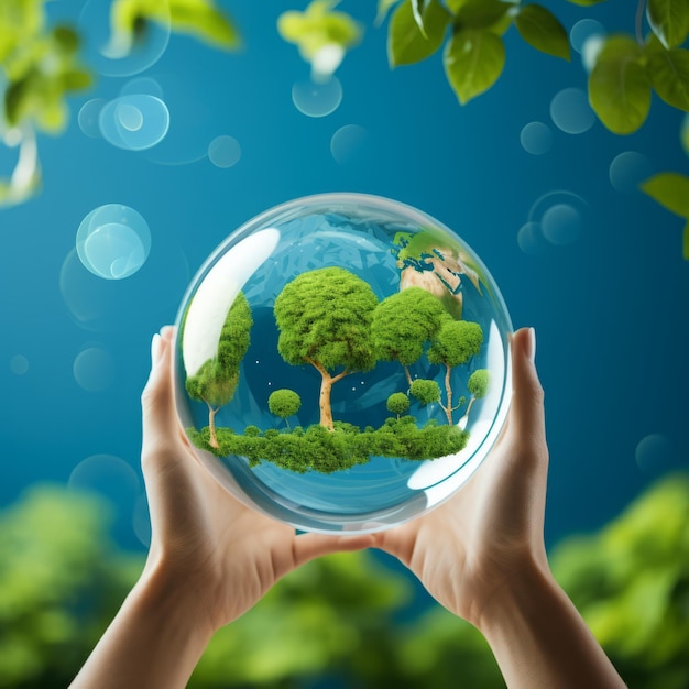 Green Environment Day Background Illustration World Ozone Day Background