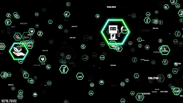 Зеленые экологически чистые бизнес-технологии абстрактные элементы фона