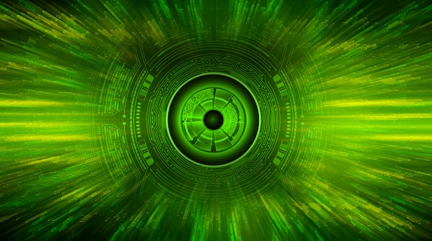 Green eye cyber circuit future technology concept background