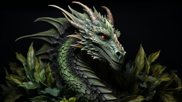 Green fantasy dragon