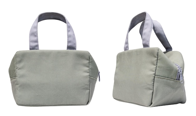 Foto borsa di moda verde isolata su sfondo bianco con percorso di ritaglio