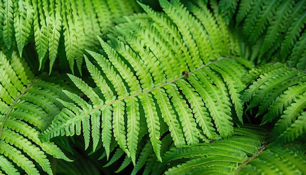 Green fern leaf in natural background