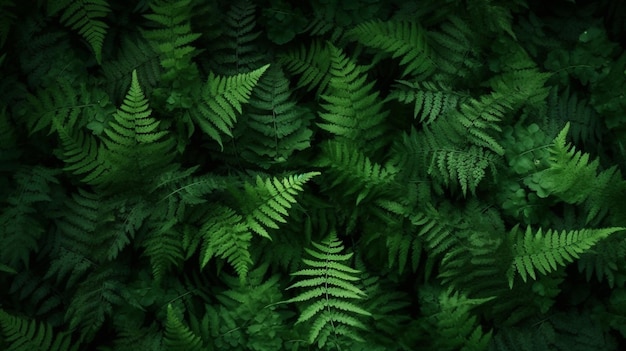 Photo a green fern with a green background.