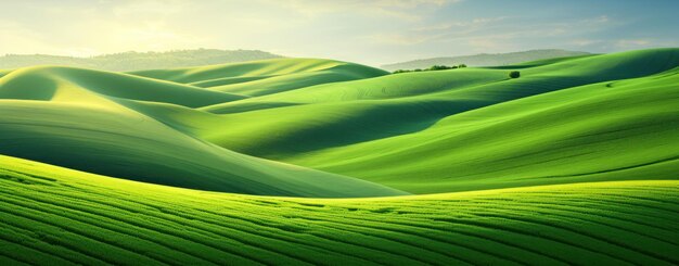 Photo green field abstract landscape at the morning summer