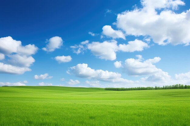 Green field and blue sky