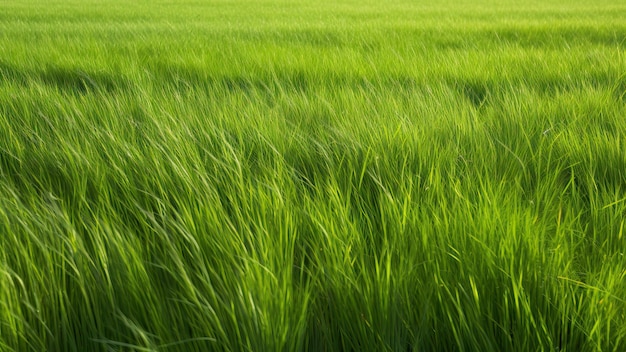 Green field of grass with the word rice on the bottom