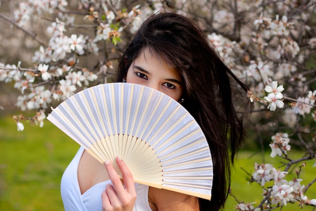 Photo on a green field of pure white