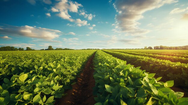 green field in summer