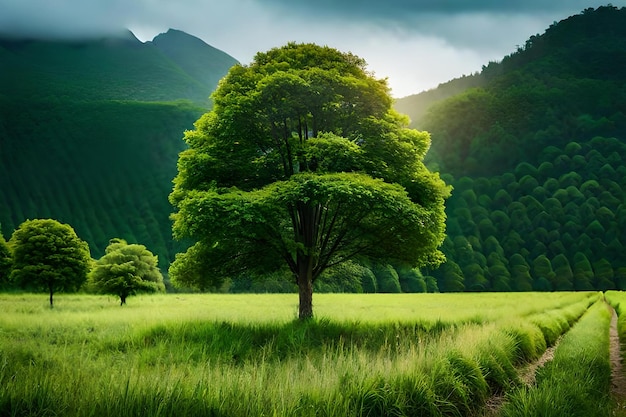 Tree field grass green landscape nature single HD phone wallpaper   Peakpx