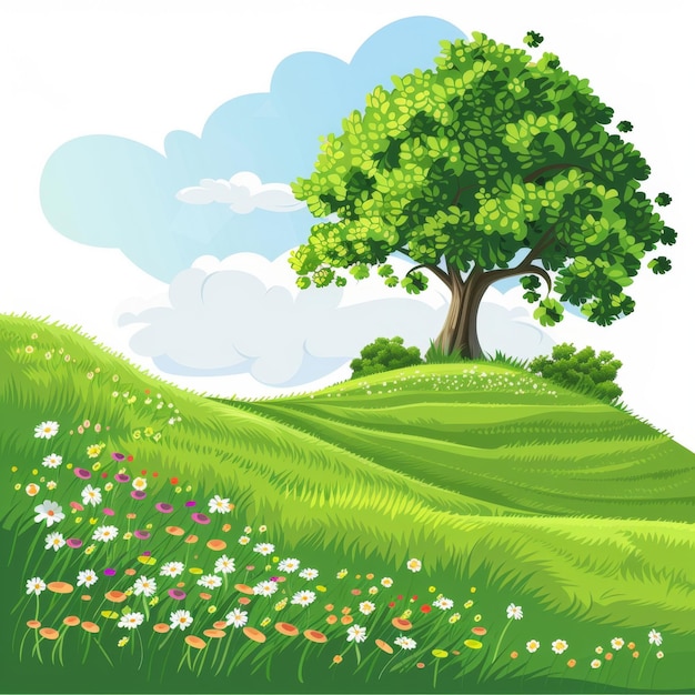 Green Fields Background Illustration