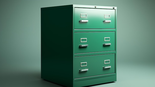 Photo green filing cabinet