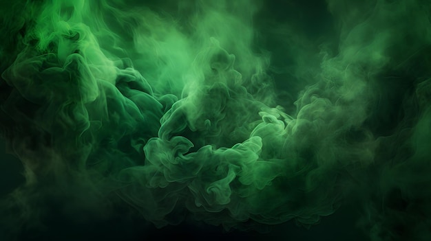 green fire on a black background