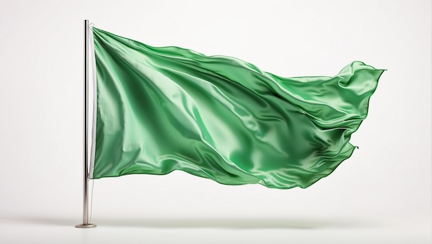 green flag isolated on white background