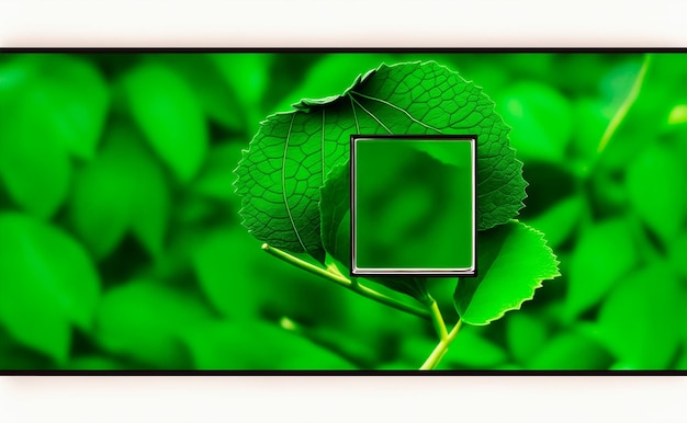 Green floral modern futuristic background web banner