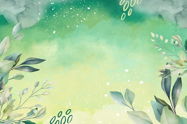 Green Floral Watercolor Linktree Background 1