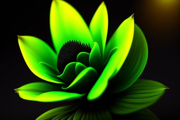 Green flower in the dark