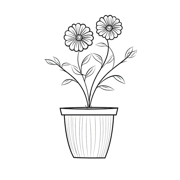 Green flower pot ai generated