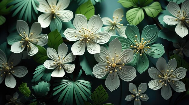 green flower vector background