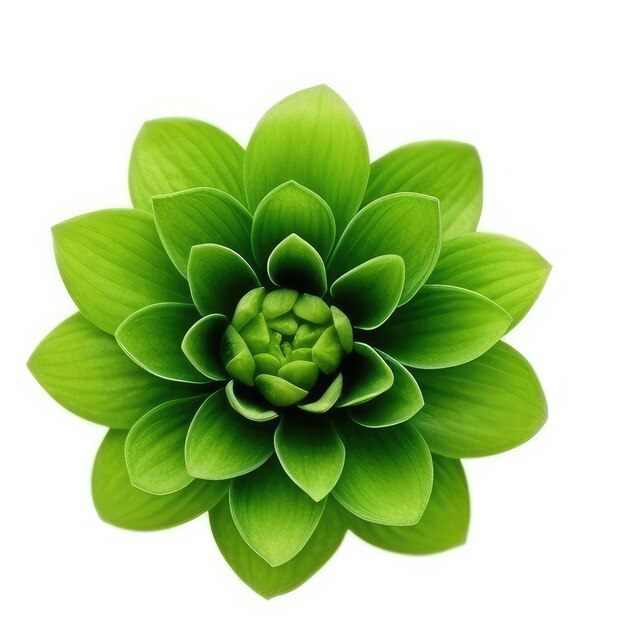 A green flower with a green flower on it