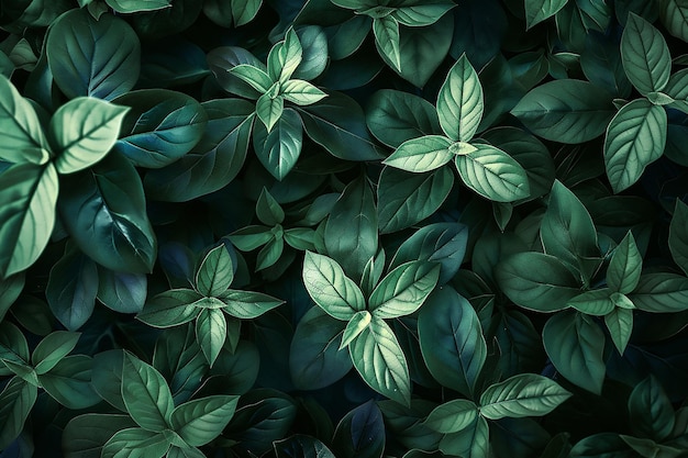 Green foliage abstract pattern background Dark green moody backdrop for your design