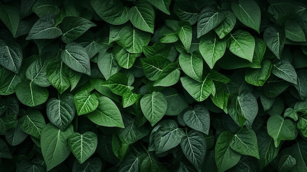 Фон текстуры зеленой листвы Сгенерирован AI