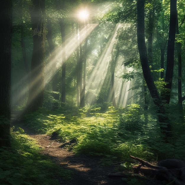 Green Forest of beautiful Trees