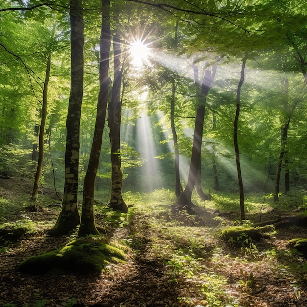 Green Forest of beautiful Trees