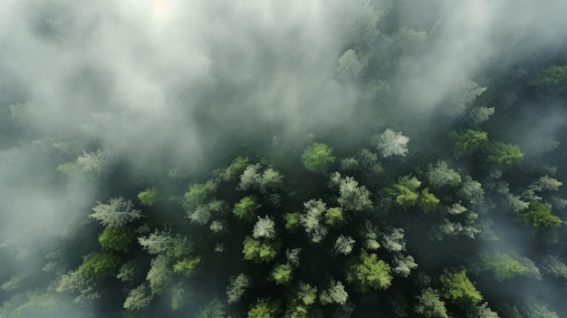 Green Forest Drone view The beauty of wild nature