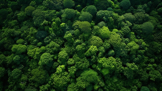 a green forest with lots of trees in it