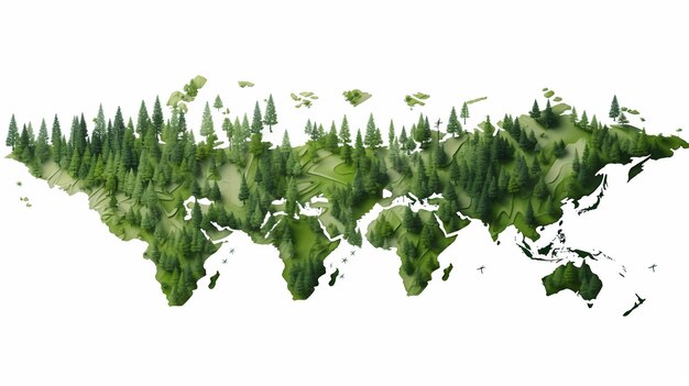 Green Forest World Map