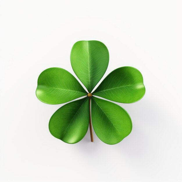 Green Four Leaf Clover Illustration On White Background