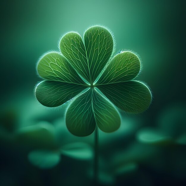 Photo green four leaf clover