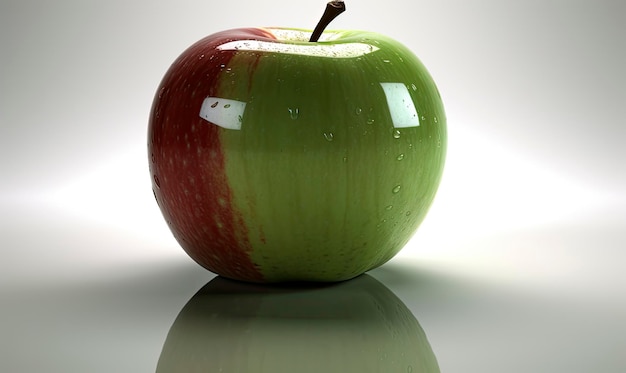 Зеленое свежее яблоко Создание с использованием генеративных инструментов ИИ Создание с использованием генеративных инструментов ИИ