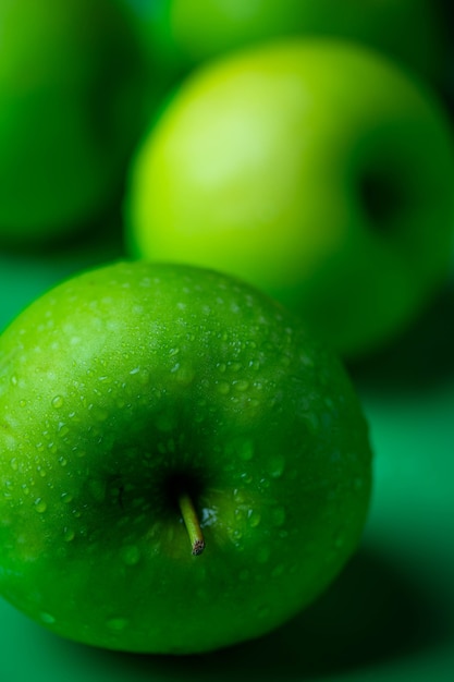 Фото Зеленая свежая яблочная группа, фрукты для здоровых