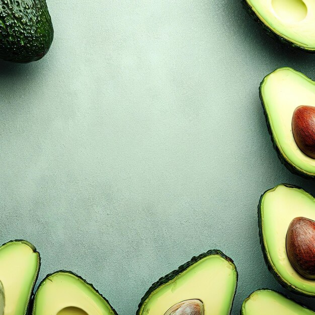 Foto sfondo di avocado verde fresco con spazio di copia ai generato illustrazione