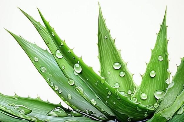 Green fresh nature plant drop water background