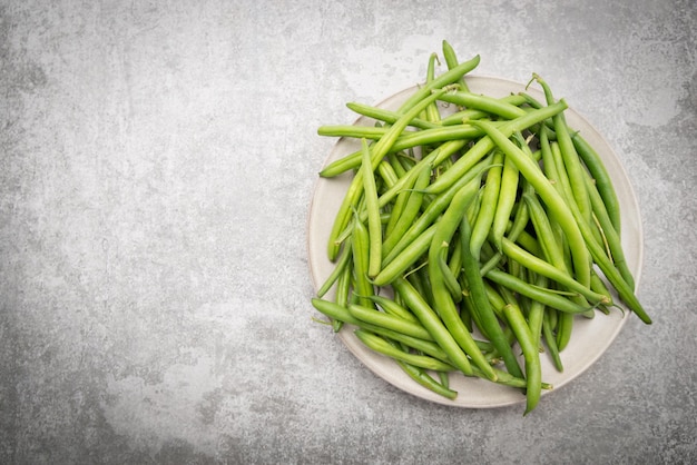 Green fresh string beans, vegetables, healthy food